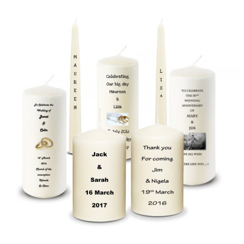 Personalised Wedding Candles