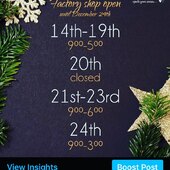 Our factory store....opening hours this week...#Christmas #baldoyle